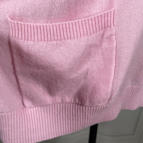 Minnie‎ Rose Light Pink 100% Cashmere Collared V Neck Tight Knit Sweater Size 2X - Picture 9 of 16